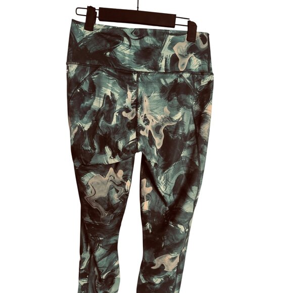 NWT Fabletics 7/8 Green, Black, Beige Powerhold Moisture-Wicking Leggings - Picture 9 of 12